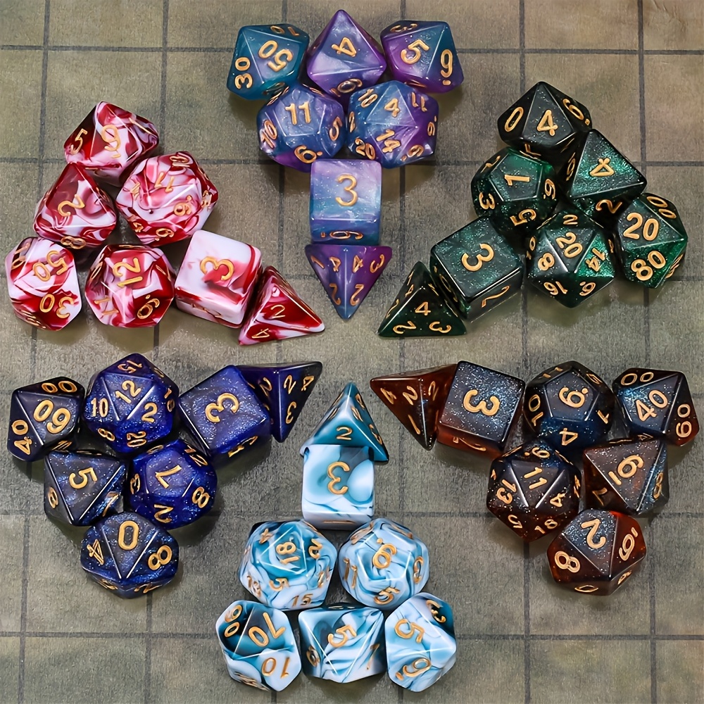 DND Multi-Faceted Dice Set with Drawstring Bags